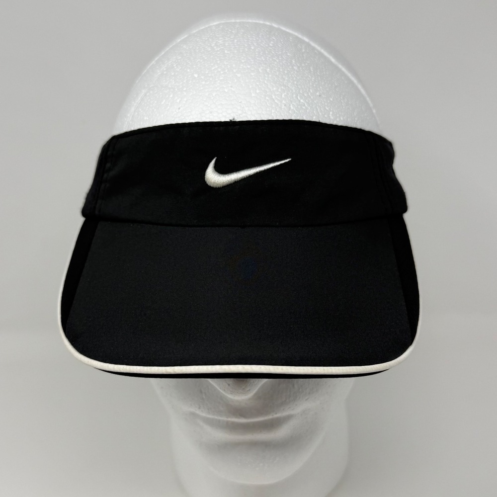 Vintage Nike Fit‎ Dry Sport Visor Black White Adjustable 209406-010 One Size